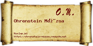 Ohrenstein Múzsa névjegykártya